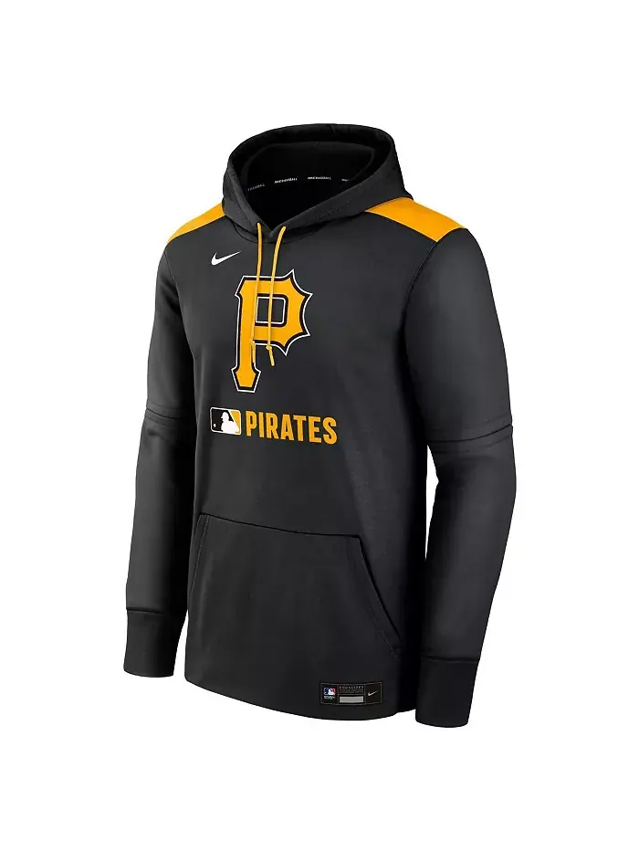 Мужская черная толстовка с капюшоном Pittsburgh Pirates Authentic Collection Performance Pullover — изображение 3 из 3