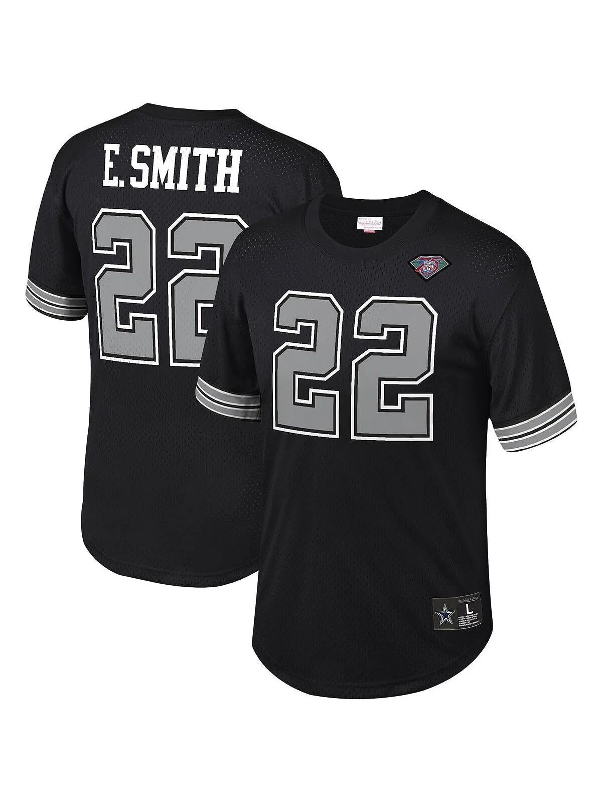 Мужская футболка emmitt smith black dallas cowboys из сетки с именем и номером игрока на пенсии