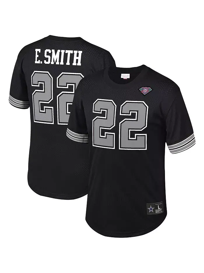 Мужская футболка с сетчатыми вставками Emmitt Smith, черная, с именем и номером игрока Dallas — изображение 1 из 3