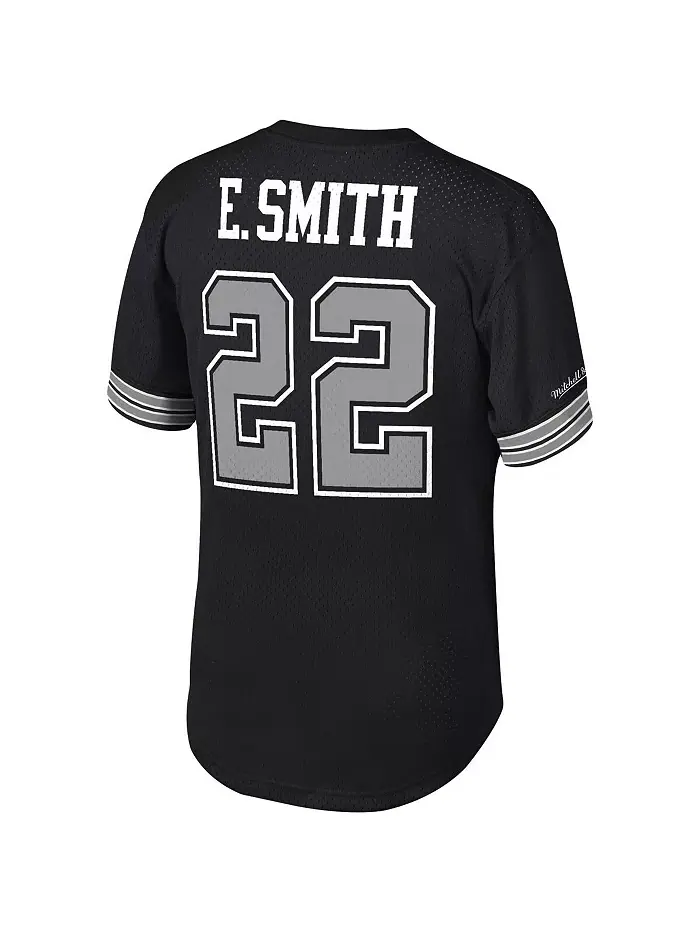 Мужская футболка с сетчатыми вставками Emmitt Smith, черная, с именем и номером игрока Dallas — изображение 2 из 3