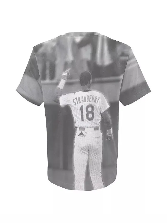 Белая сублимированная футболка Big Boys Darryl Strawberry New York Mets Mitchell & Ness — изображение 3 из 3