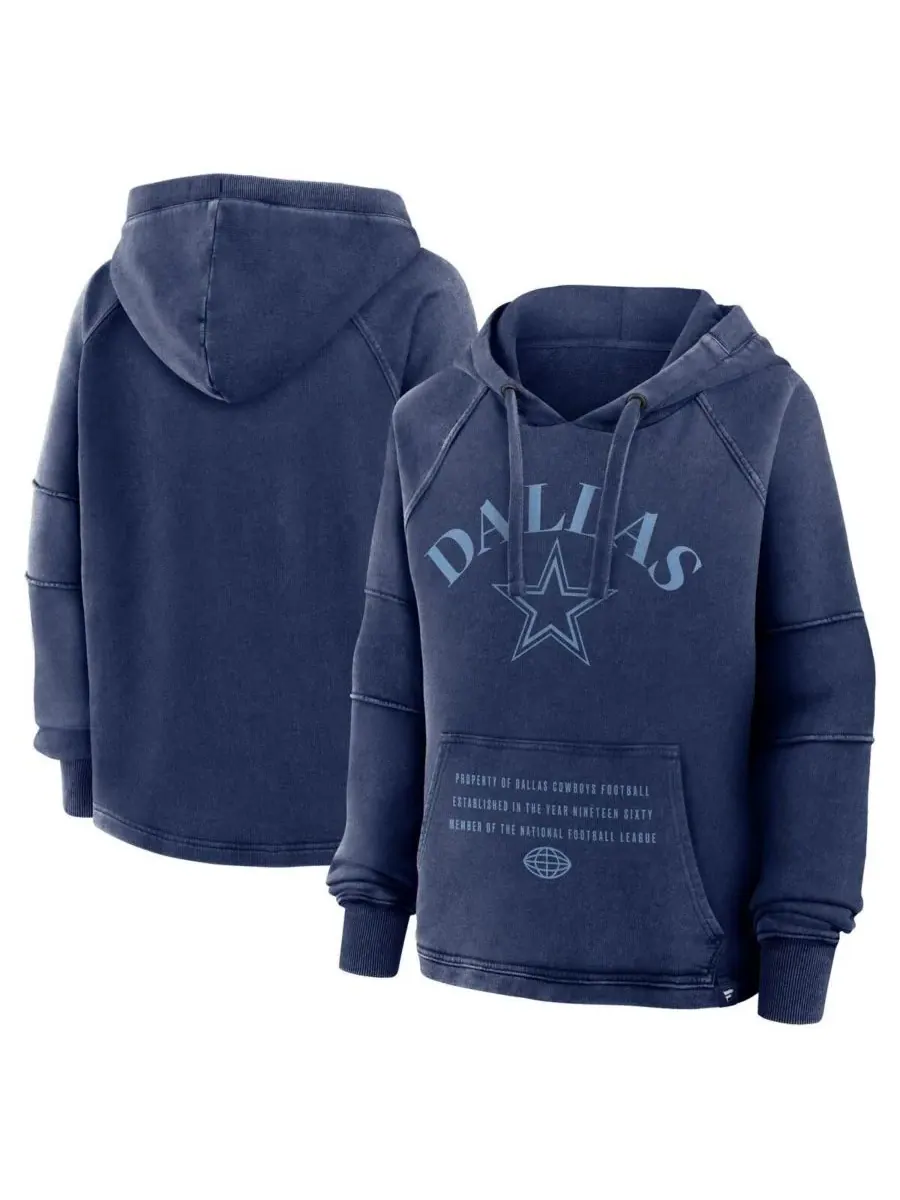 Fanatics Женская темно-синяя толстовка с рукавами реглан и принтом Dallas Cowboys — изображение 1 из 3, темно-синий