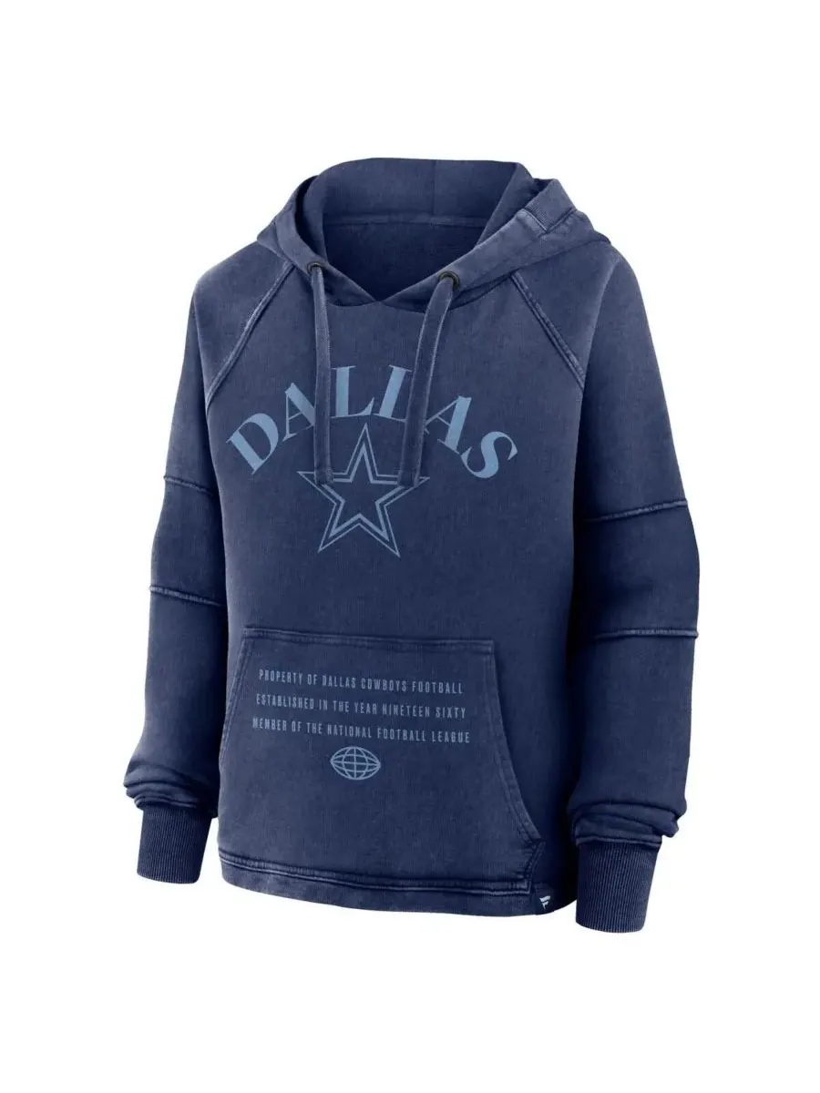 Fanatics Женская темно-синяя толстовка с рукавами реглан и принтом Dallas Cowboys — изображение 2 из 3, темно-синий
