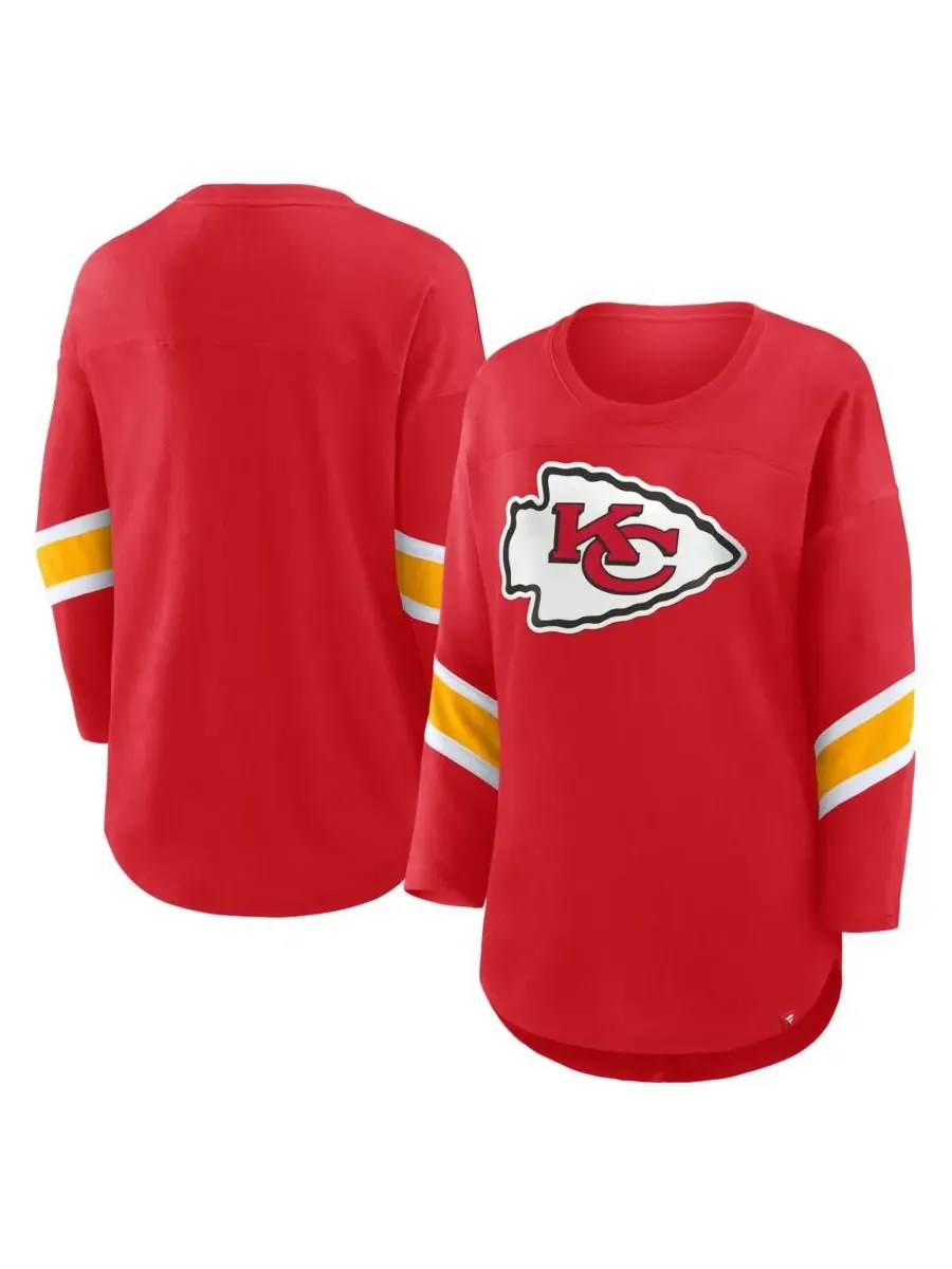 Fanatics Женская красная футболка Kansas City Chiefs Redzone с рукавами 3/4 — изображение 1 из 3, красный