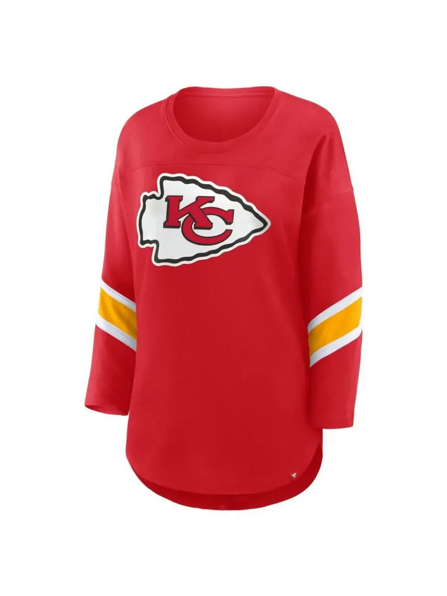 Fanatics Женская красная футболка Kansas City Chiefs Redzone с рукавами 3/4 — изображение 2 из 3, красный