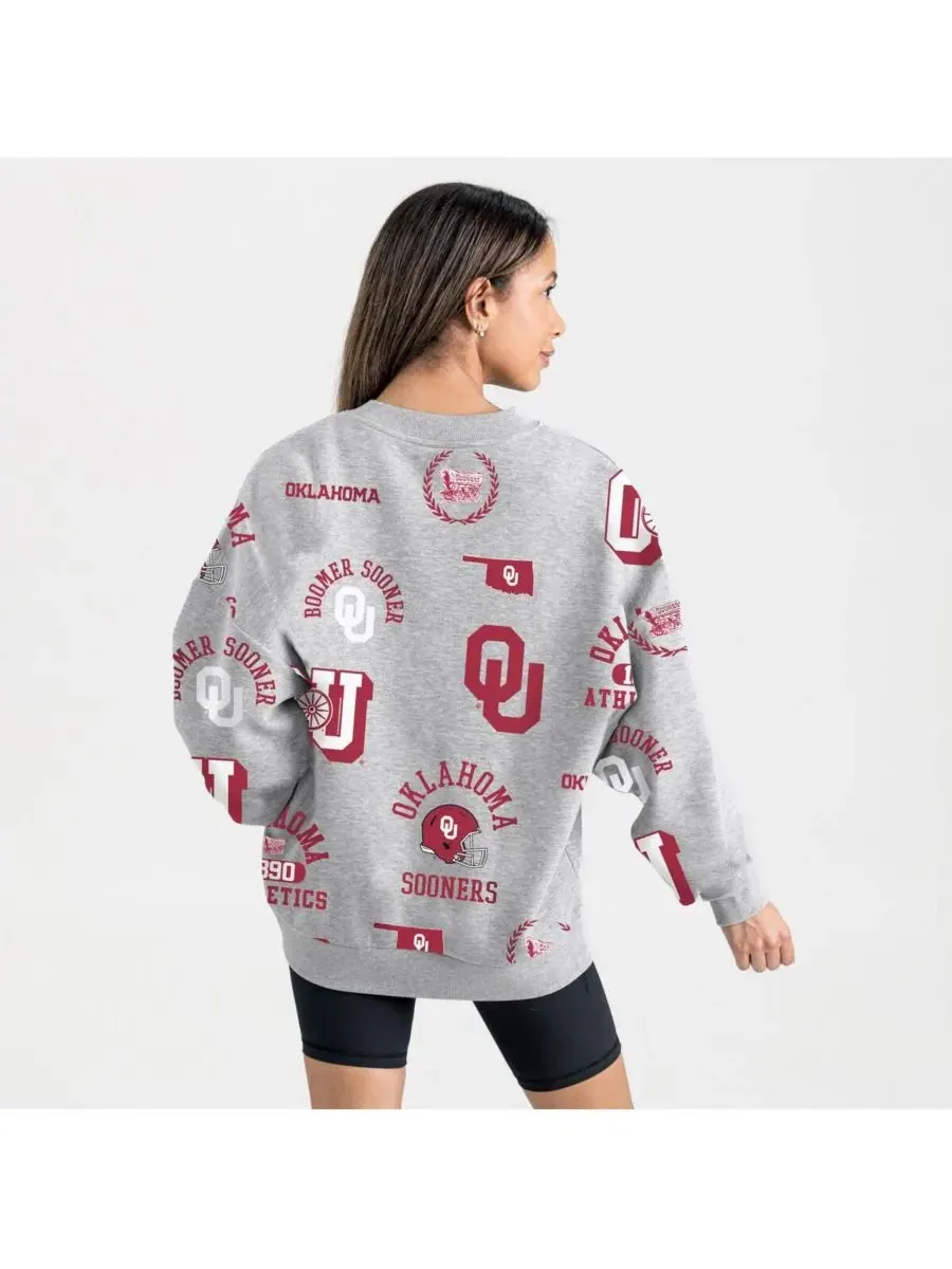 Gameday Couture Женская серая флисовая толстовка Oklahoma Sooners Always on Repeat — изображение 2 из 4, серый