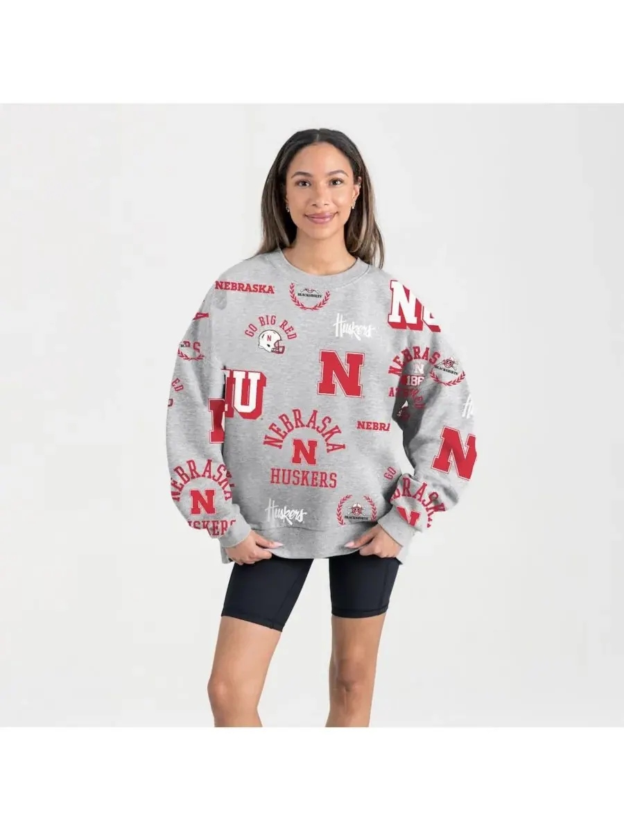 Gameday Couture Женская серая флисовая толстовка Nebraska Huskers Always on Repeat — изображение 1 из 4, серый