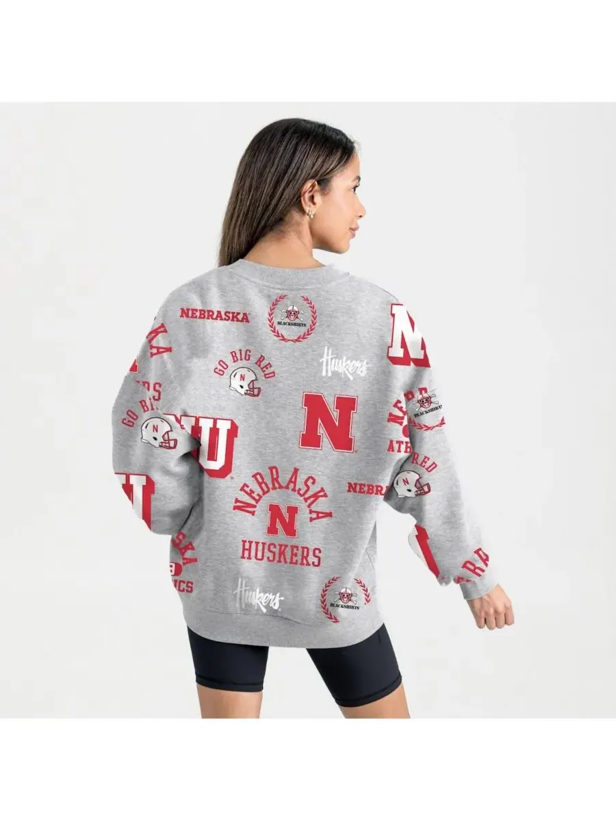 Gameday Couture Женская серая флисовая толстовка Nebraska Huskers Always on Repeat — изображение 2 из 4, серый
