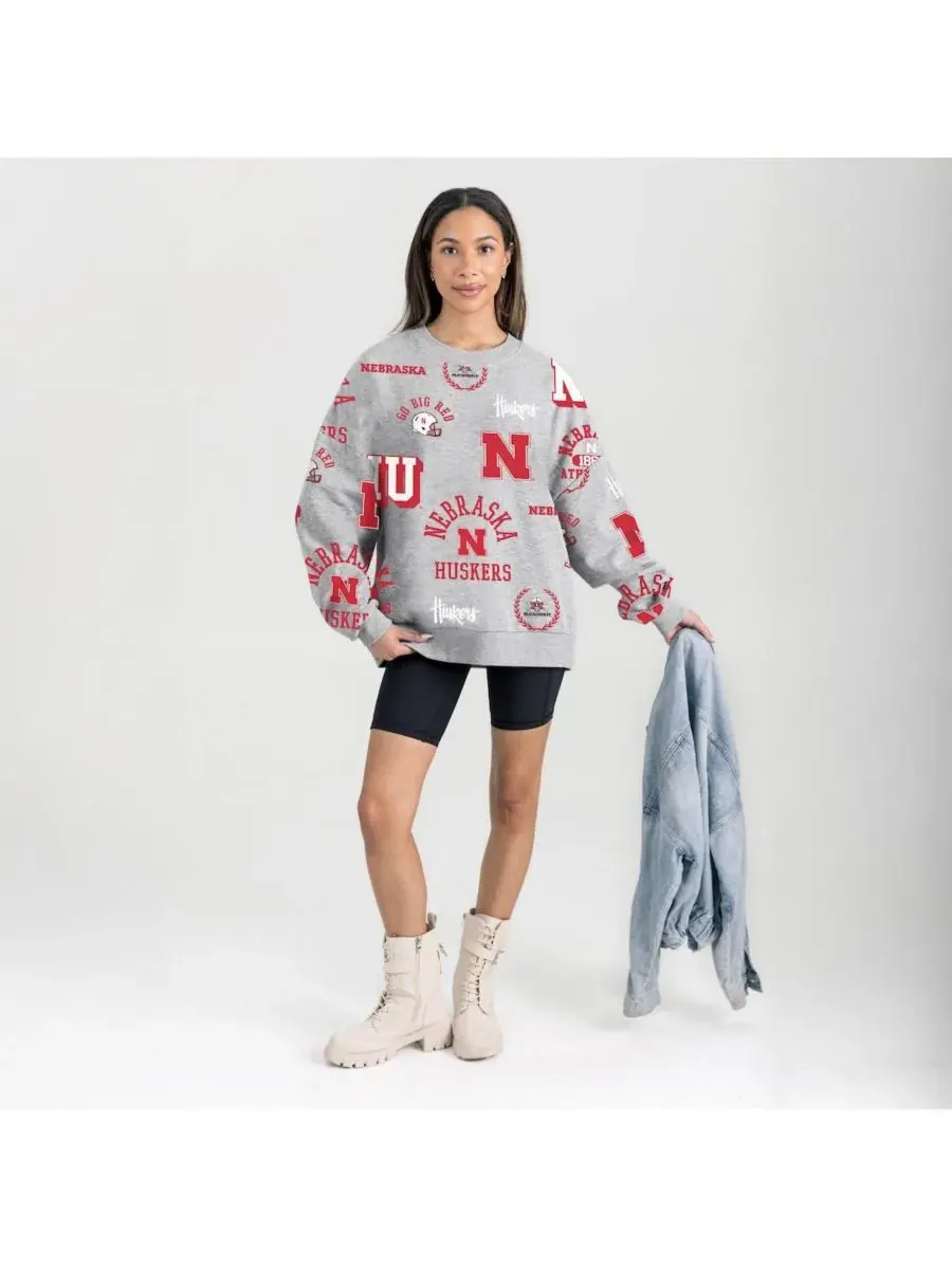 Gameday Couture Женская серая флисовая толстовка Nebraska Huskers Always on Repeat — изображение 3 из 4, серый