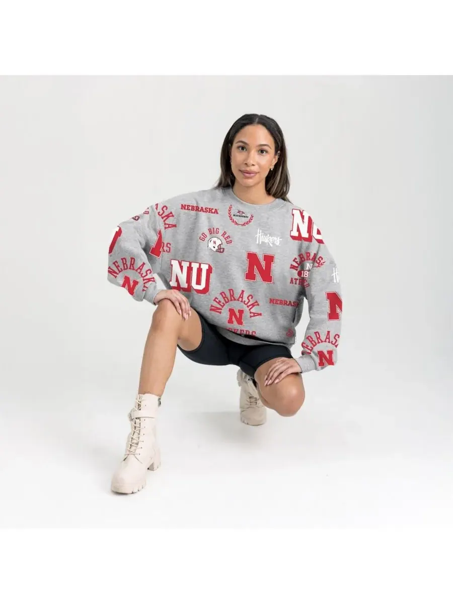 Gameday Couture Женская серая флисовая толстовка Nebraska Huskers Always on Repeat — изображение 4 из 4, серый
