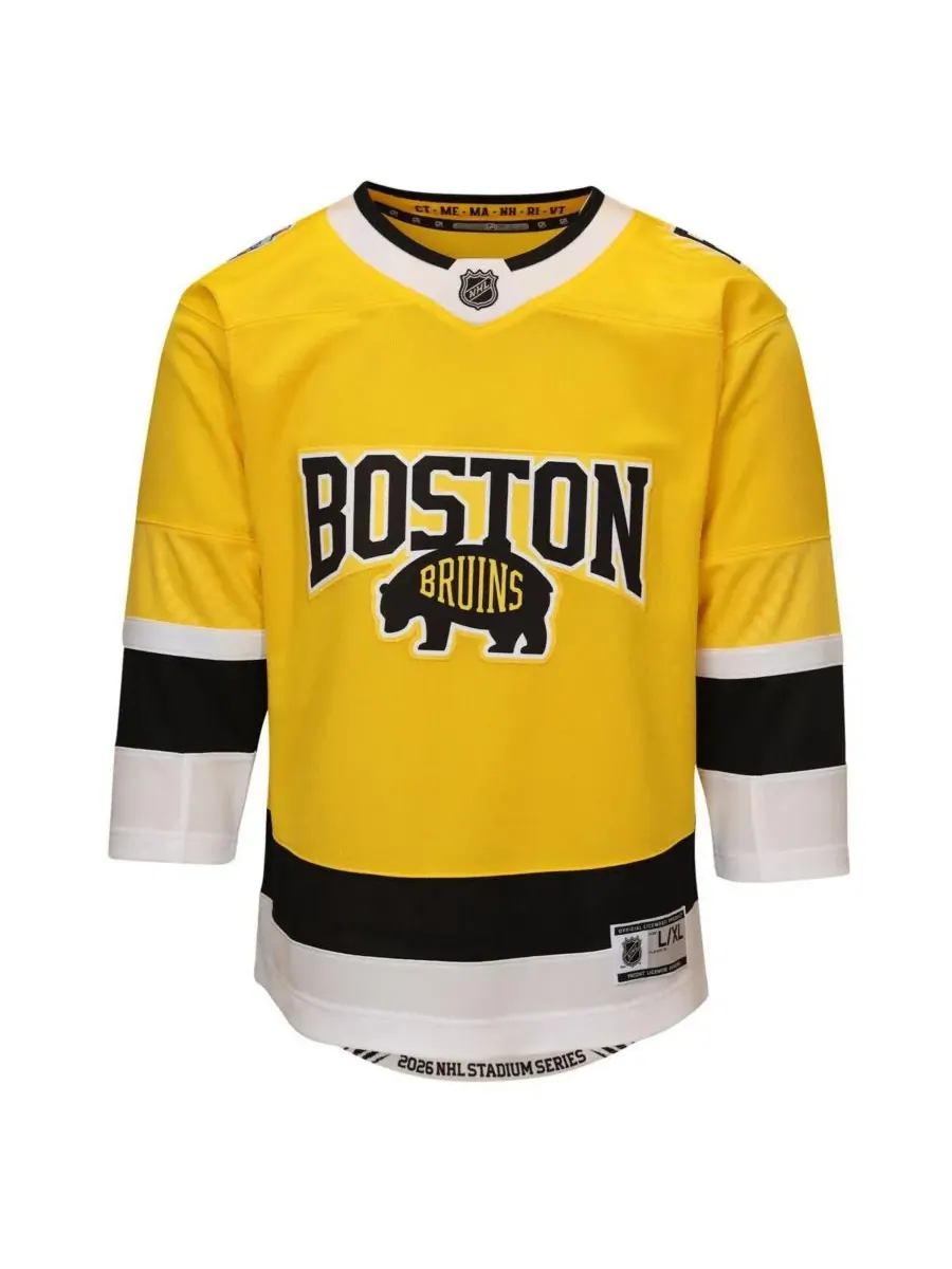 Золотая футболка для мальчиков и девочек команды Boston Bruins 2026 Stadium Series Premier Jersey — изображение 2 из 3