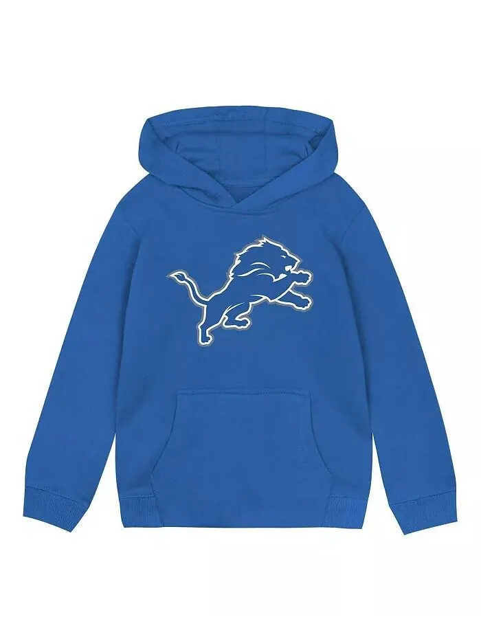 Детская синяя толстовка с капюшоном с логотипом Detroit Lions Outerstuff