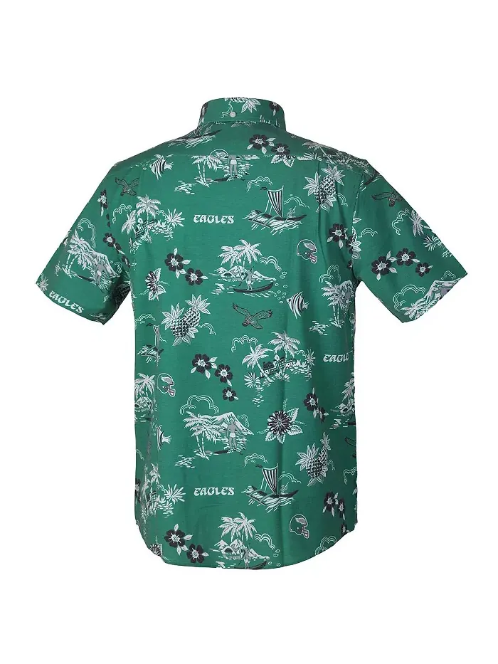 Мужская зеленая рубашка Philadelphia Eagles Throwback Kekai Performance на пуговицах Reyn Spooner — изображение 3 из 3