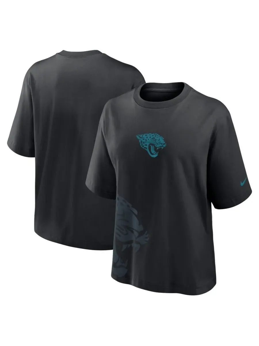 Nike Женская черная футболка свободного кроя с символикой команды Jacksonville Jaguars — изображение 1 из 3, черный