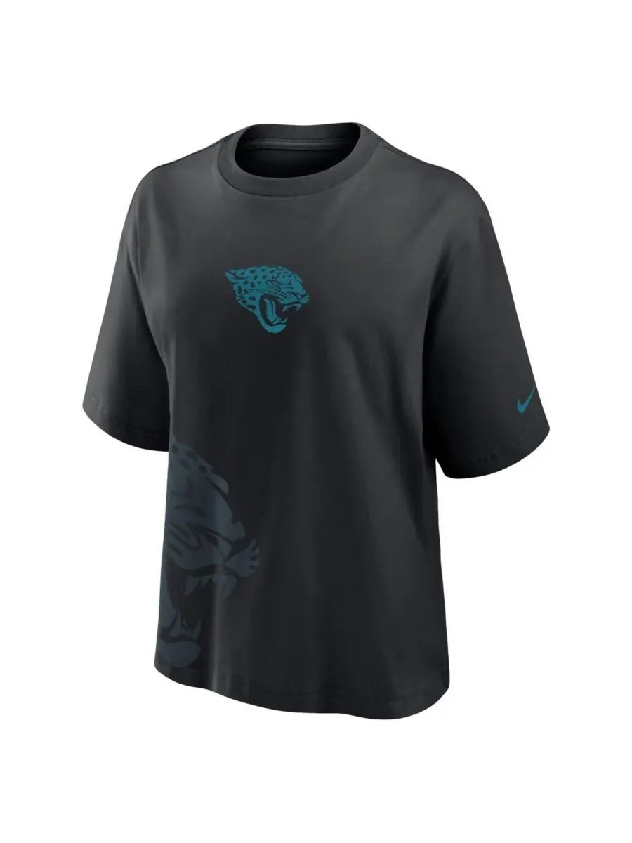 Nike Женская черная футболка свободного кроя с символикой команды Jacksonville Jaguars — изображение 2 из 3, черный