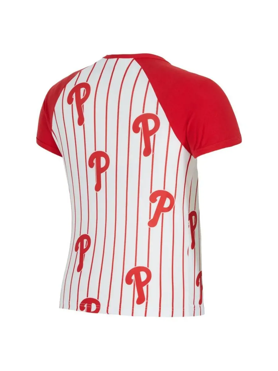 Concepts Sport Женская белая футболка-реглан в полоску с символикой команды Philadelphia Phillies — изображение 3 из 3, белый