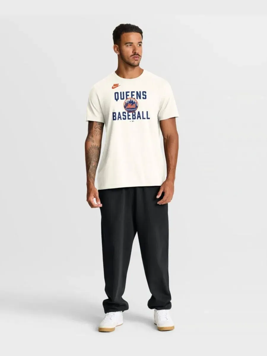 Мужская кремовая футболка New York Mets Cooperstown Collection в стиле 70-х Nike — изображение 5 из 5, бежевый