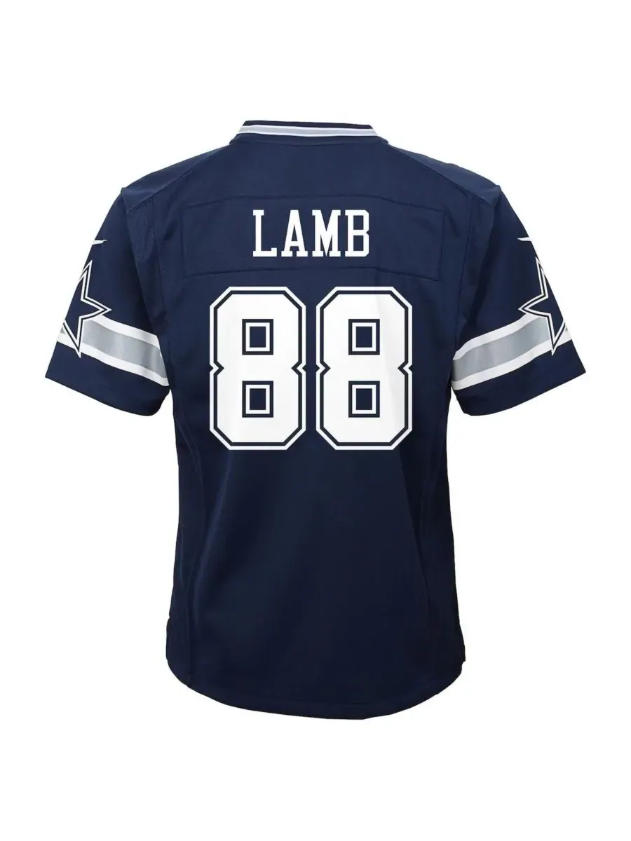 Nike Детская игровая футболка CeeDee Lamb Navy Dallas Cowboys для мальчиков и девочек — изображение 2 из 3, темно-синий