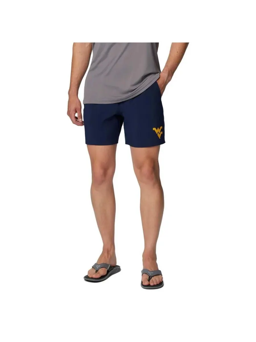 Columbia Мужские темно-синие шорты West Virginia Mountaineers PFG Terminal Roamer Omni-Shade — изображение 1 из 2