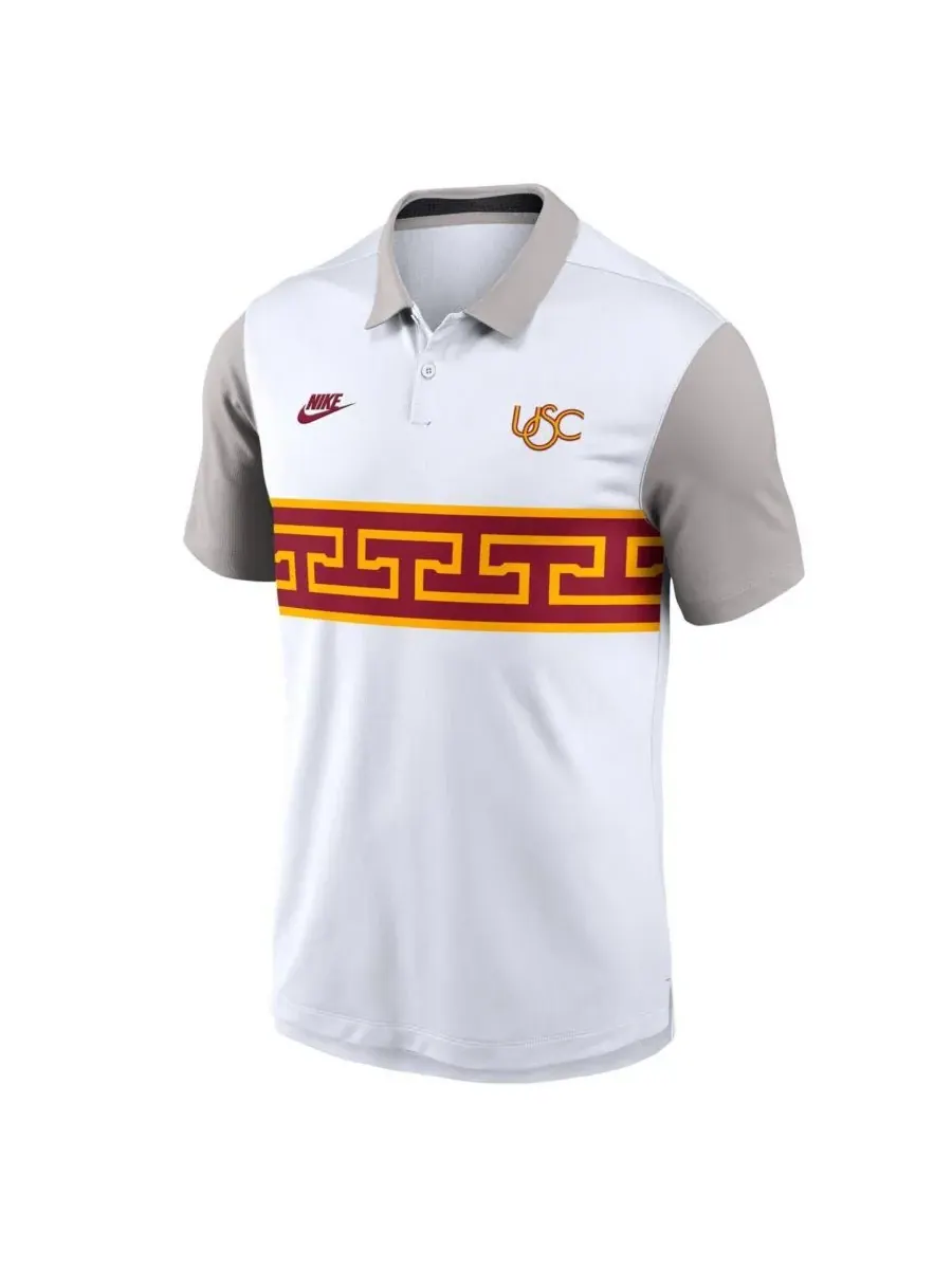 Nike Мужская белая/серая поло-рубашка USC Trojans Athletic Prep Legacy Logo Vapor Performance — изображение 2 из 3