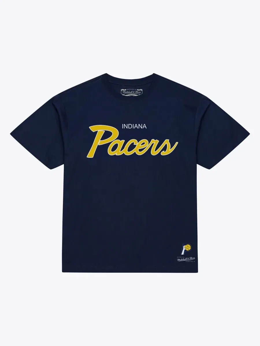 Футболка с принтом Vintage Wordmark Mitchell & Ness — изображение 1 из 2, темно-синий