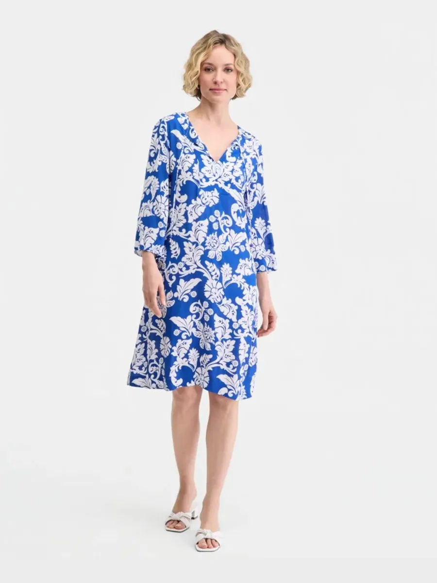 Платье-туника с принтом, модель Printed Tunic Dress JM Collection, Deep Pacific