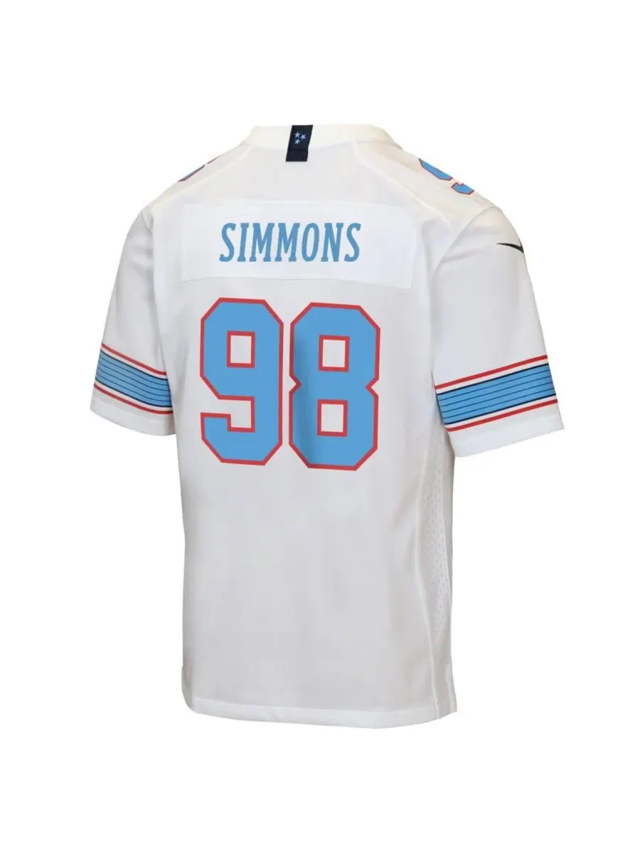 Детская футболка-джерси Jeffery Simmons Game Jersey Nike — изображение 3 из 3, белый