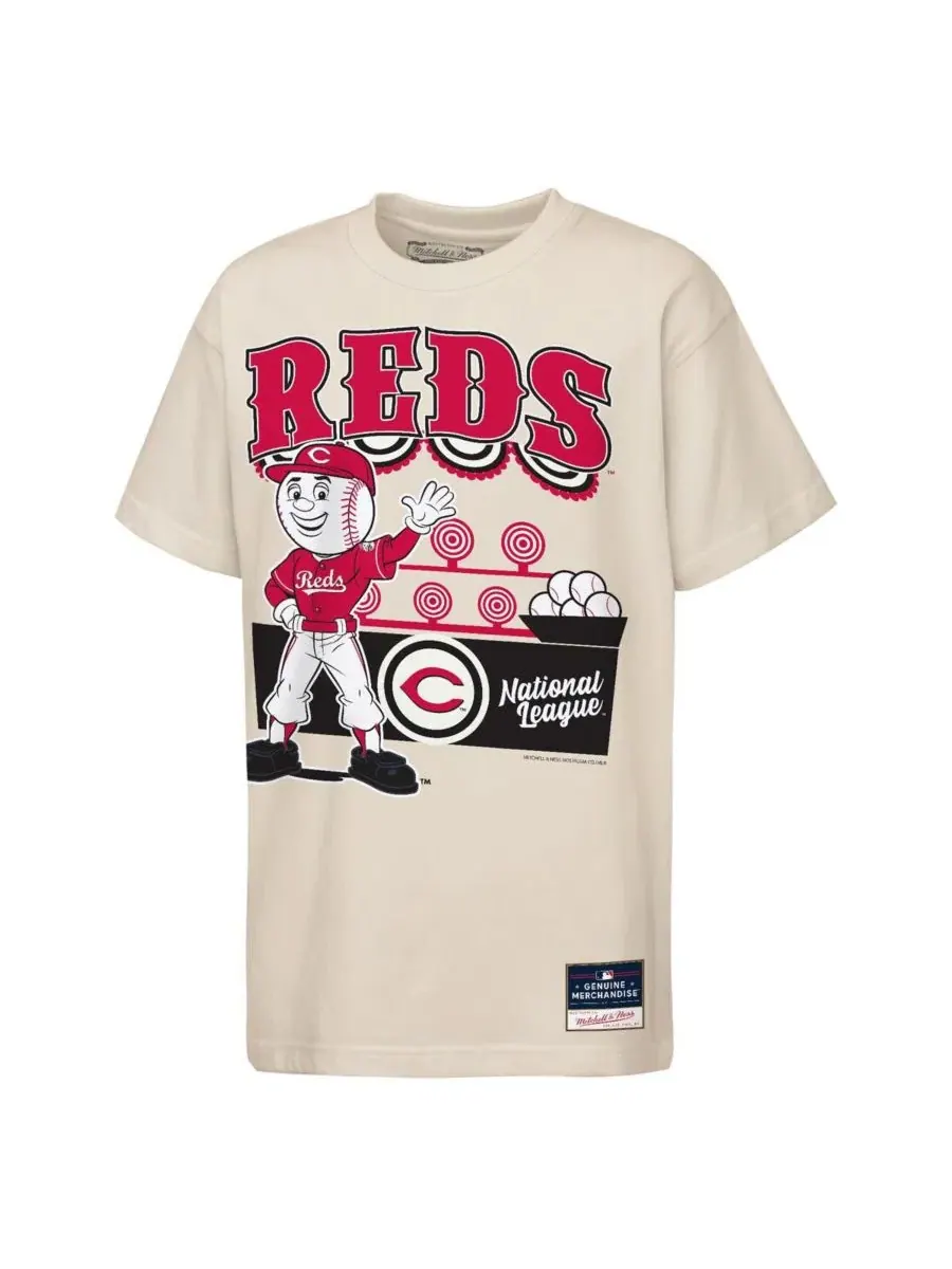Футболка с принтом Step Back Up Mascot Mitchell & Ness — изображение 1 из 1, бежевый