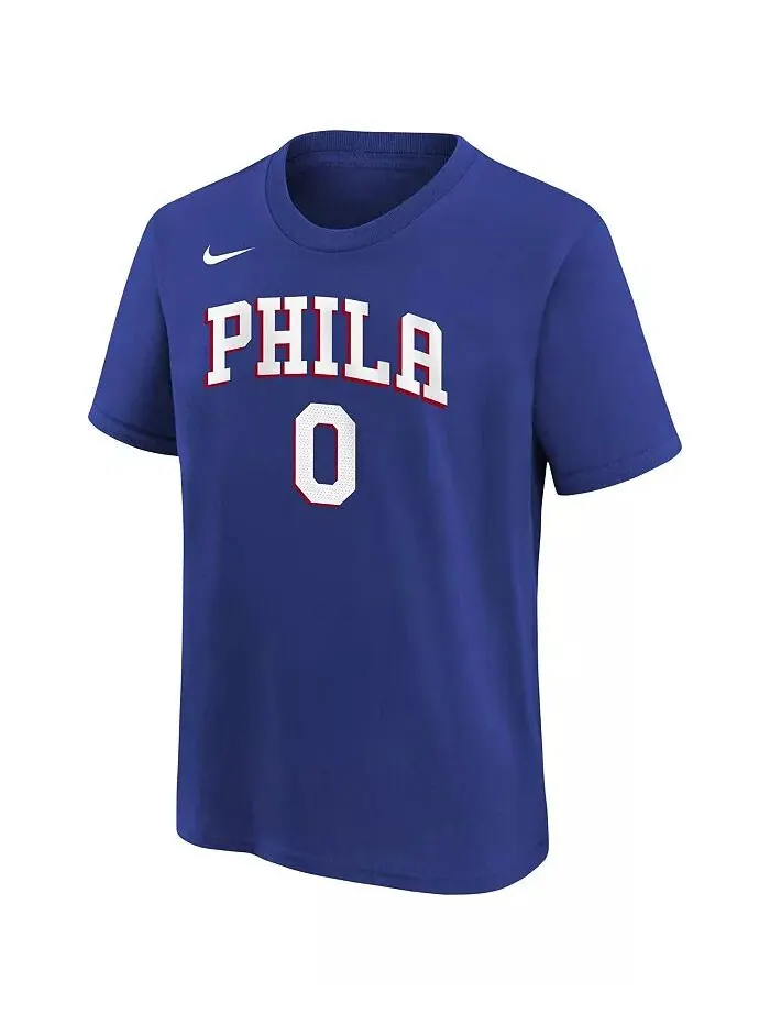 Футболка с именем и номером Big Boys and Girls Tyrese Maxey Royal Philadelphia 76ers Nike — изображение 2 из 3