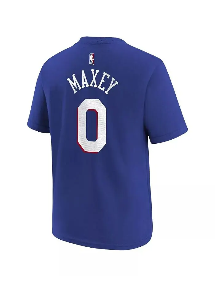 Футболка с именем и номером Big Boys and Girls Tyrese Maxey Royal Philadelphia 76ers Nike — изображение 3 из 3