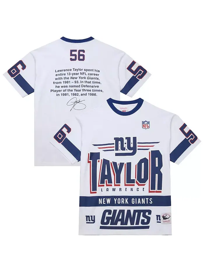 Мужская футболка с винтажным логотипом New York Giants, именем и номером Лоуренса Тейлора Mitchell — изображение 1 из 3