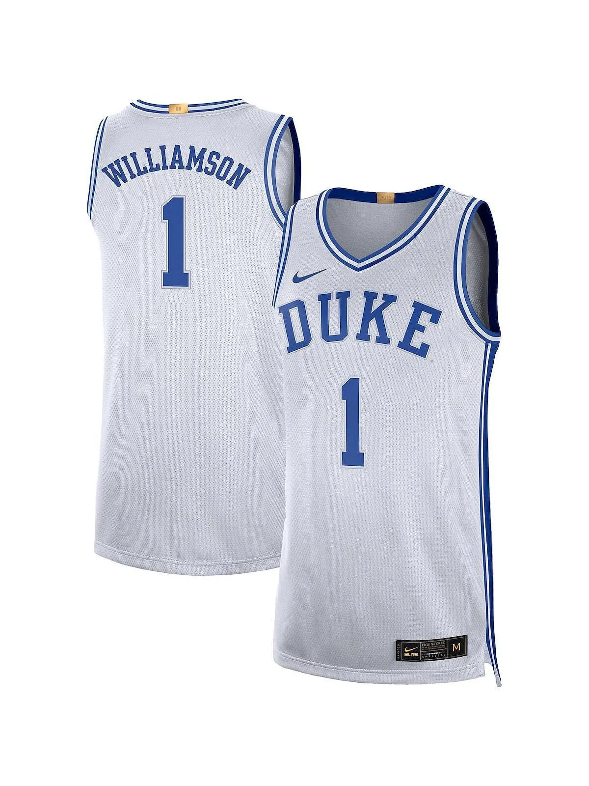 Мужская баскетбольная майка Zion Williamson White Duke Blue Devils Limited Nike — изображение 1 из 3, белый