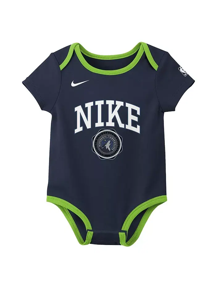 Новорожденный комплект из 2 боди Minnesota Timberwolves Just Do It в цвете Navy/Black Nike — изображение 2 из 3