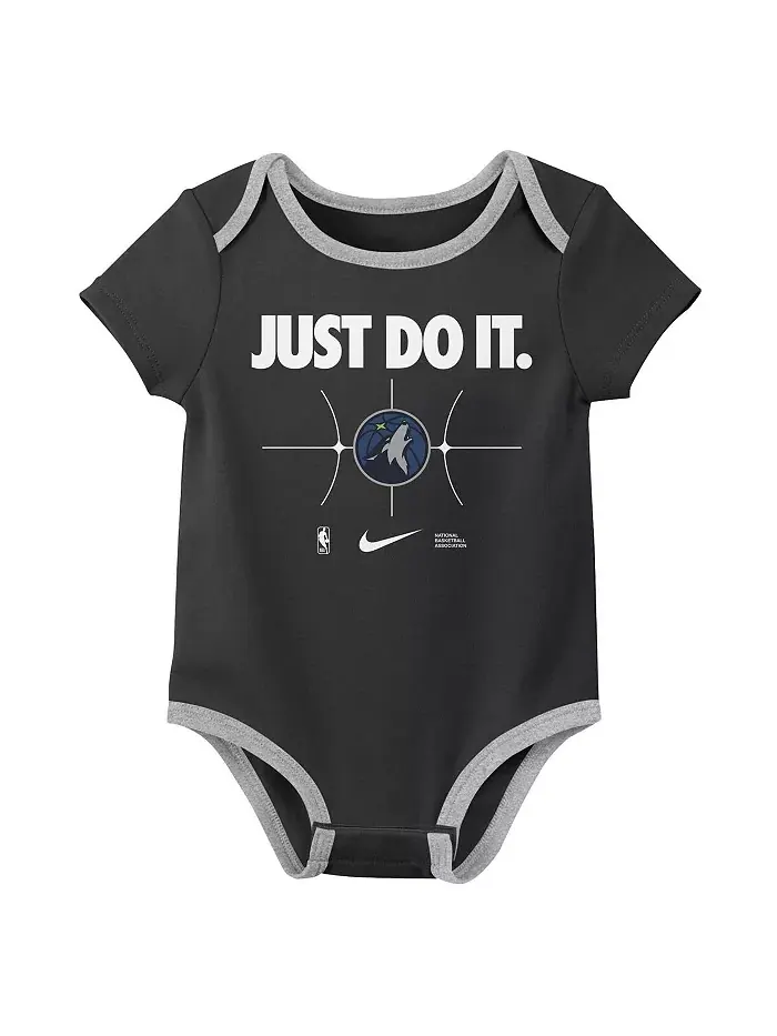 Новорожденный комплект из 2 боди Minnesota Timberwolves Just Do It в цвете Navy/Black Nike — изображение 3 из 3