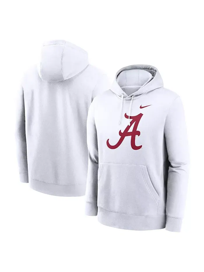 Мужская белая толстовка с капюшоном Alabama Crimson Tide Primetime Evergreen Club Fleece Pullover — изображение 1 из 3