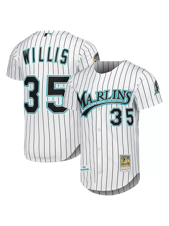 Мужская аутентичная футболка Dontrelle Willis белого цвета Florida Marlins из коллекции Cooperstown — изображение 1 из 3