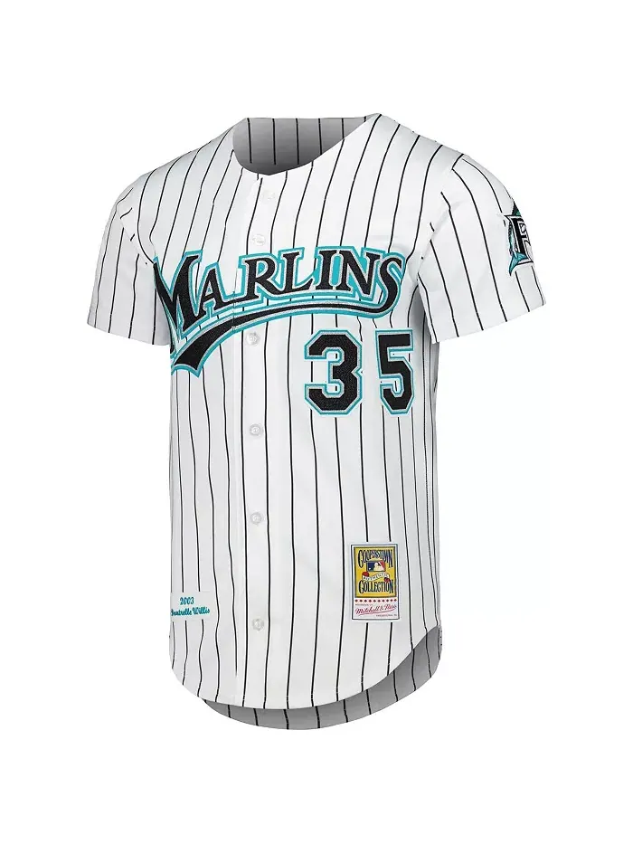 Мужская аутентичная футболка Dontrelle Willis белого цвета Florida Marlins из коллекции Cooperstown — изображение 3 из 3