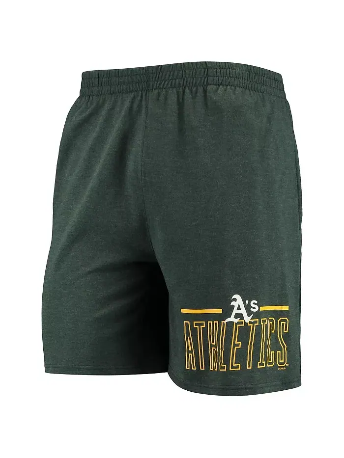 Мужской спальный комплект Oakland Athletics Meter: футболка и шорты зеленого и золотого цветов — изображение 4 из 4