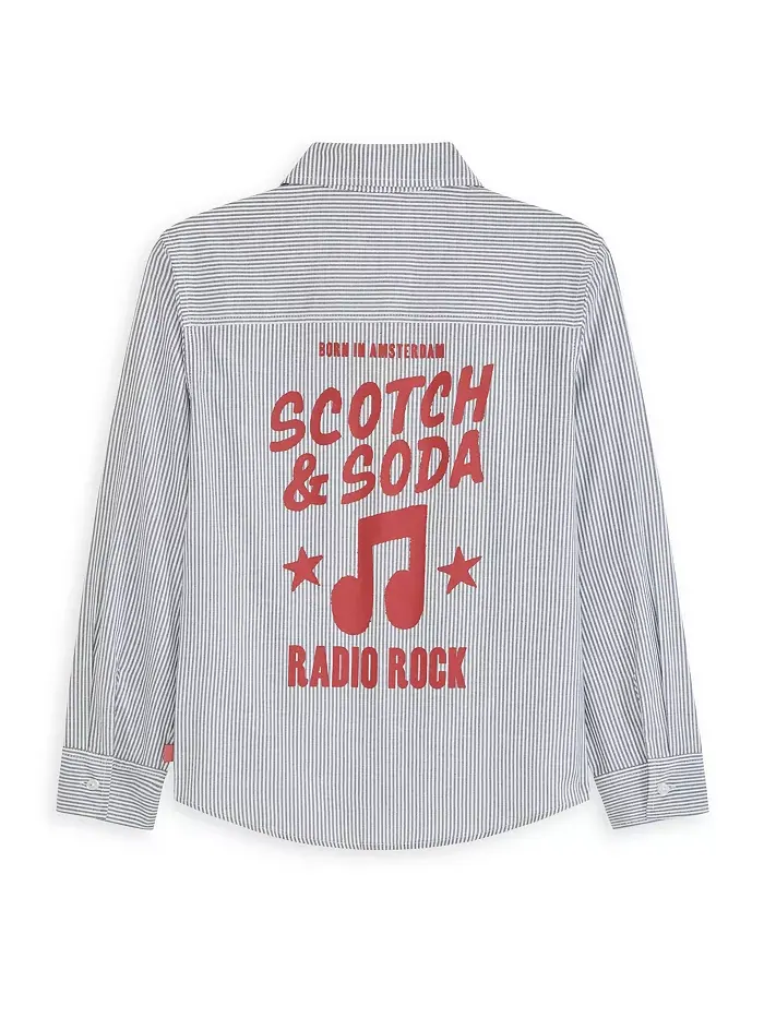 Графированная оксфордская рубашка для мальчиков Big Boys SCOTCH & SODA — изображение 4 из 5