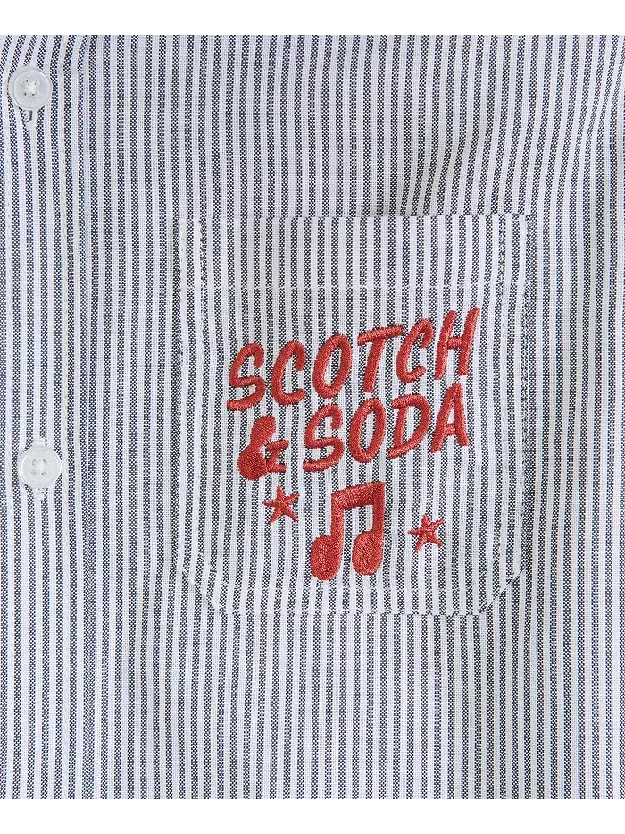Графированная оксфордская рубашка для мальчиков Big Boys SCOTCH & SODA — изображение 5 из 5