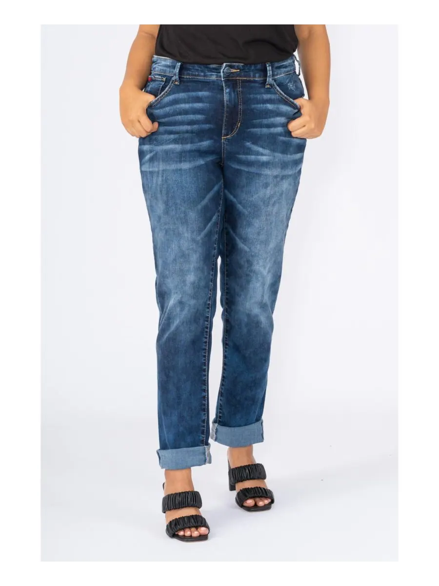 Джинсы-бойфренды с высокой посадкой больших размеров SLINK Jeans, Harper