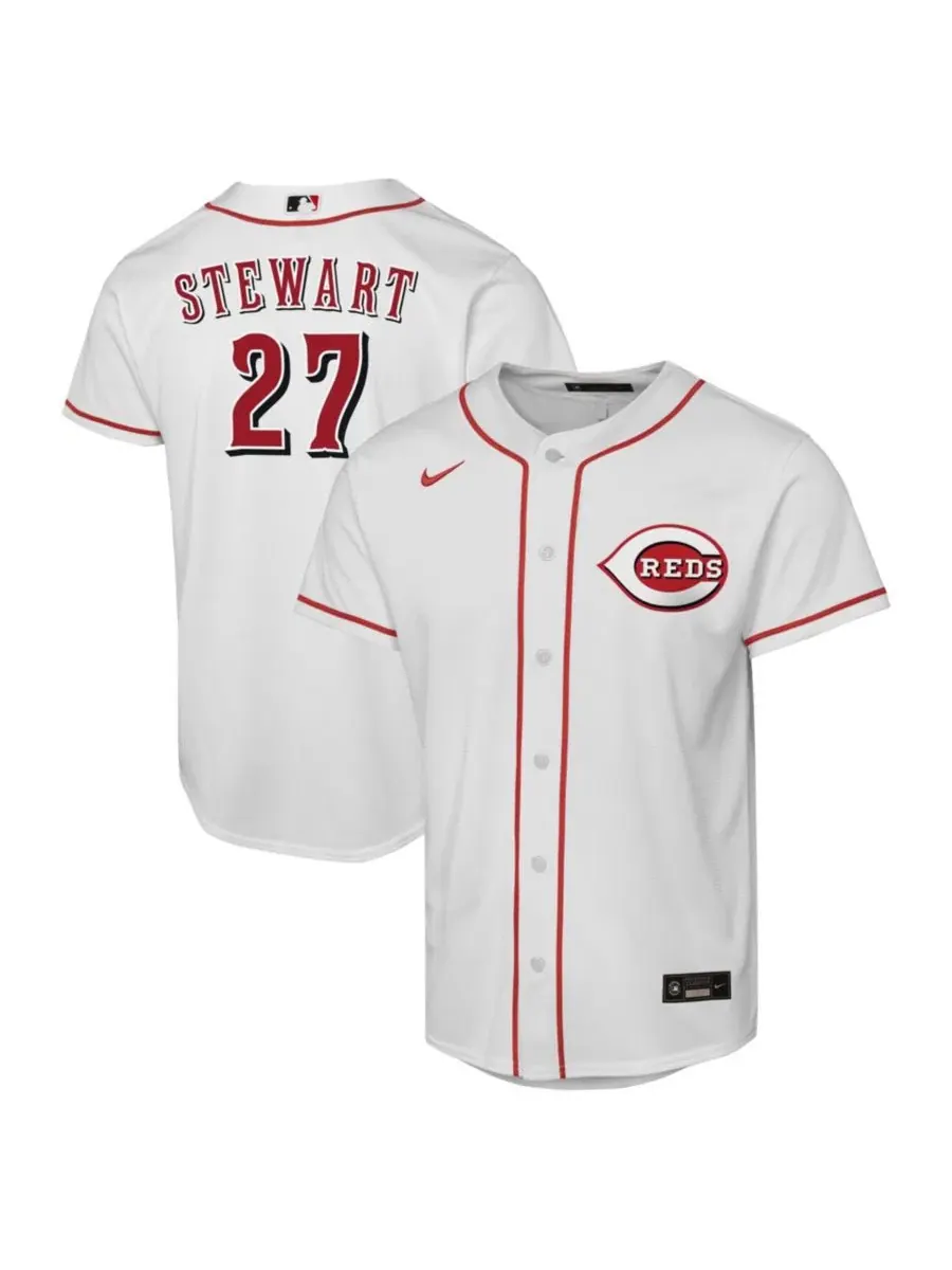 Детская футболка Sal Stewart White Cincinnati Reds Home Replica Player Jersey Nike — изображение 1 из 3, белый