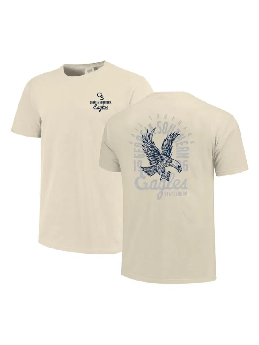 Мужская футболка с принтом Georgia Southern Eagles Comfort Colors Mascot Overlay Image One — изображение 1 из 3, бежевый