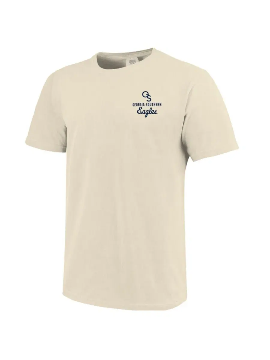 Мужская футболка с принтом Georgia Southern Eagles Comfort Colors Mascot Overlay Image One — изображение 3 из 3, бежевый