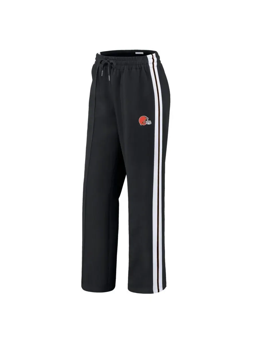 WEAR by Erin Andrews Женские черные брюки прямого кроя с цветовыми блоками в стиле Cleveland Browns — изображение 2 из 3