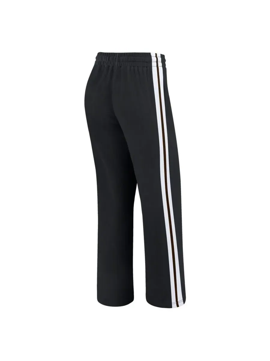 WEAR by Erin Andrews Женские черные брюки прямого кроя с цветовыми блоками в стиле Cleveland Browns — изображение 3 из 3