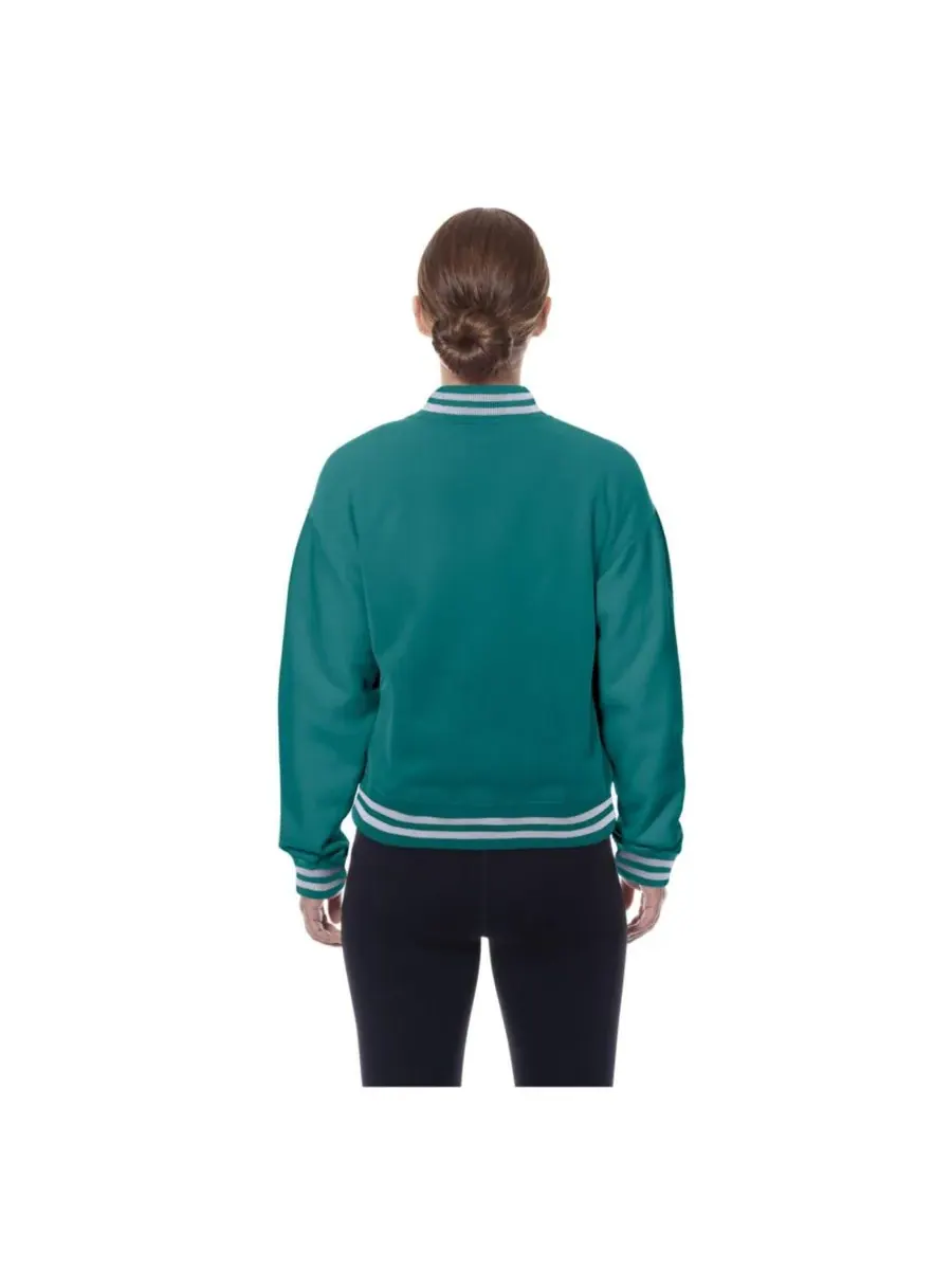 Женская флисовая куртка Aqua Miami Dolphins Throwback с застежкой на кнопках New Era — изображение 3 из 5, голубой