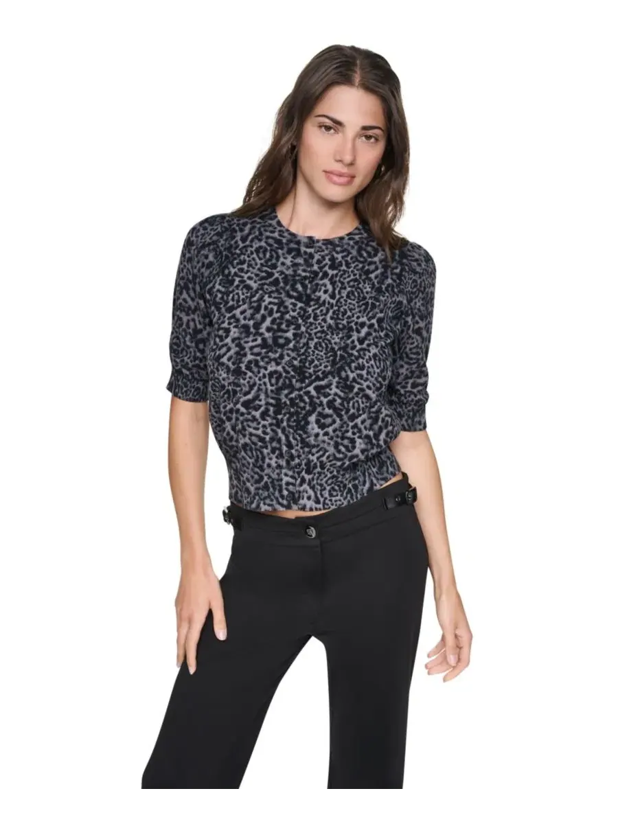 Кардиган женский с принтом, с длинным рукавом DKNY, Moonlit Leopard — изображение 1 из 6