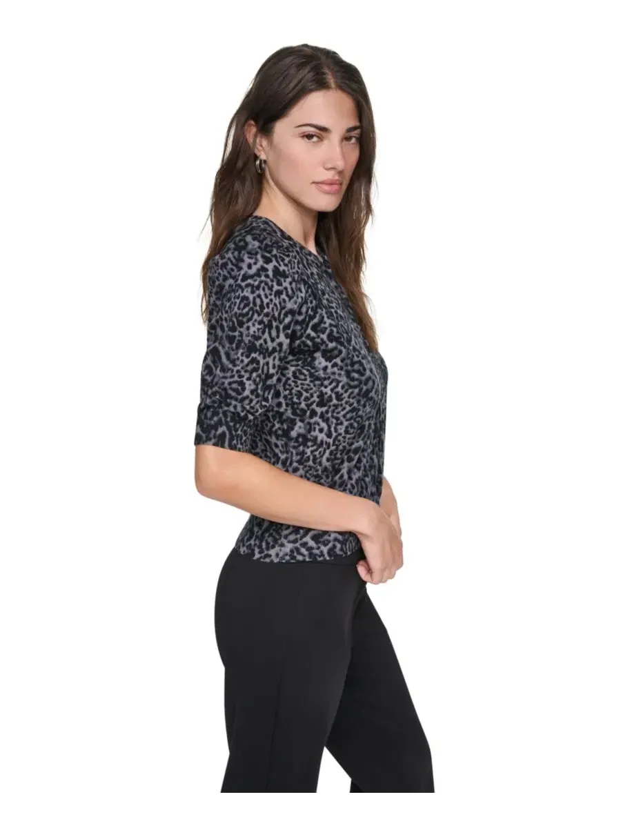 Кардиган женский с принтом, с длинным рукавом DKNY, Moonlit Leopard — изображение 3 из 6