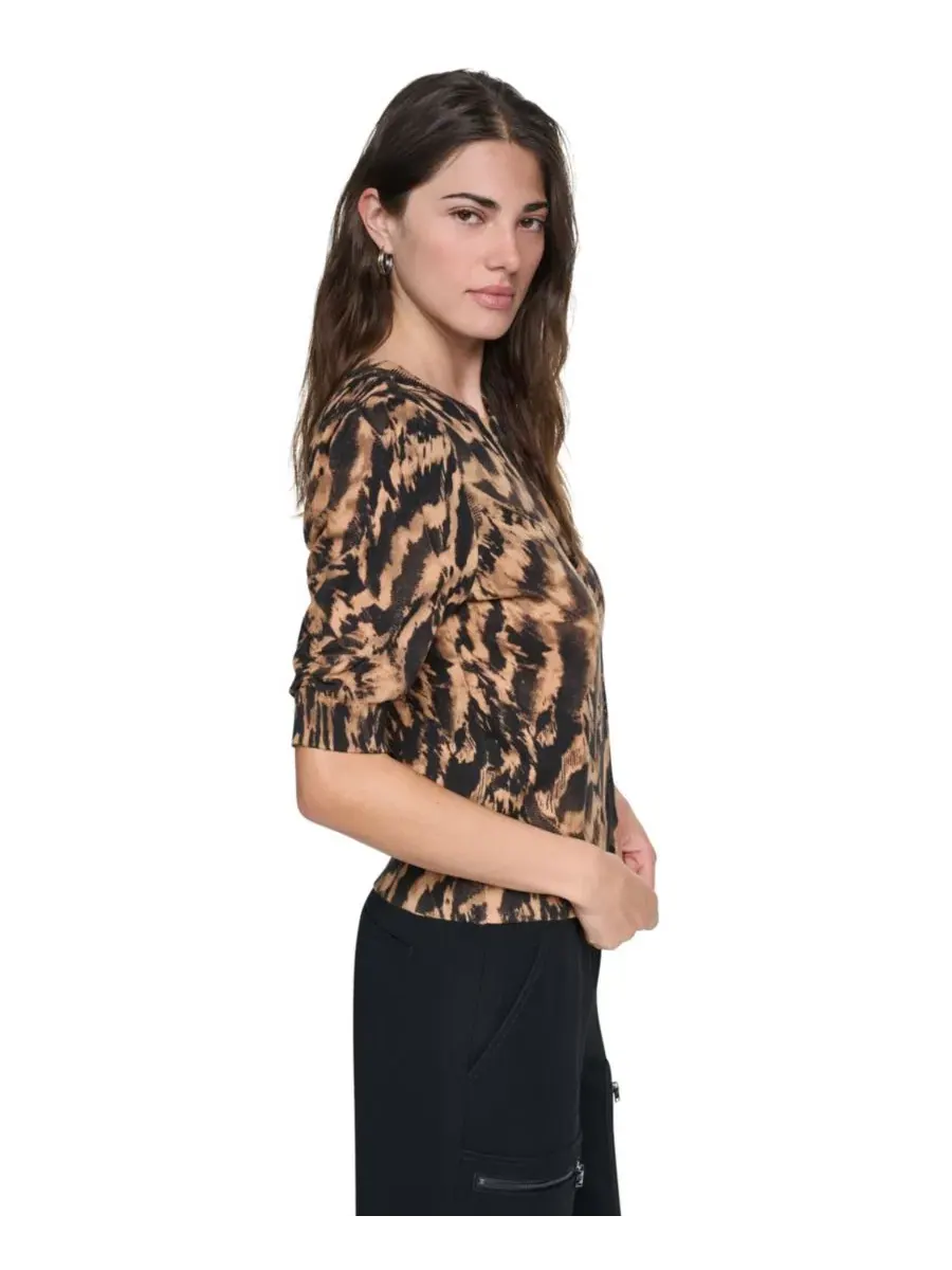 Кардиган женский с принтом, модель Abstract Feather DKNY, Abstract Feather — изображение 3 из 6